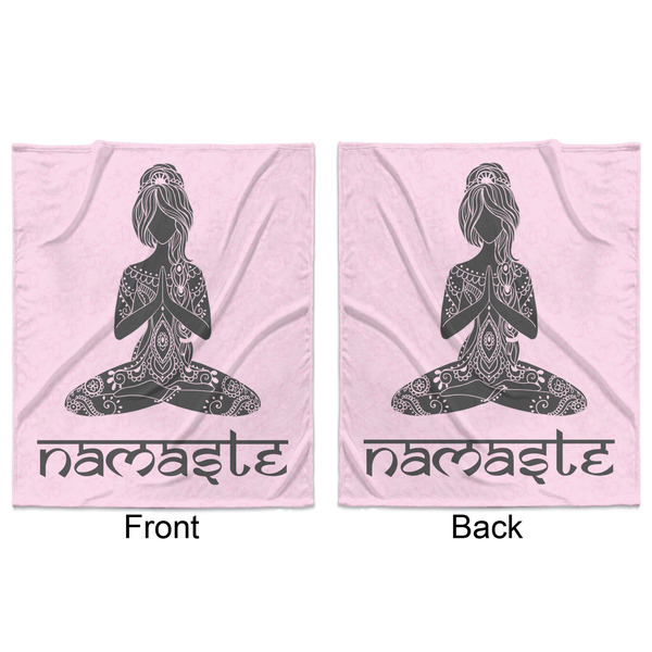 Lotus Pose Minky Blanket - 50"x60" - Double Sided - Front & Back