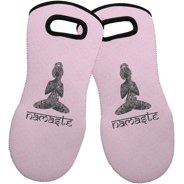 Custom Lotus Pose Neoprene Oven Mitts - Set of 2
