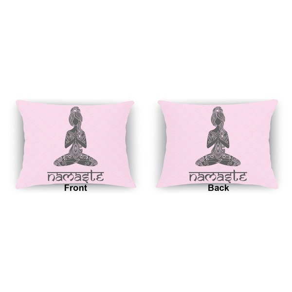 Lotus Pose  Outdoor Rectangular Throw Pillow (Front and Back)