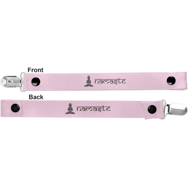 Lotus Pose Pacifier Clip - Front and Back