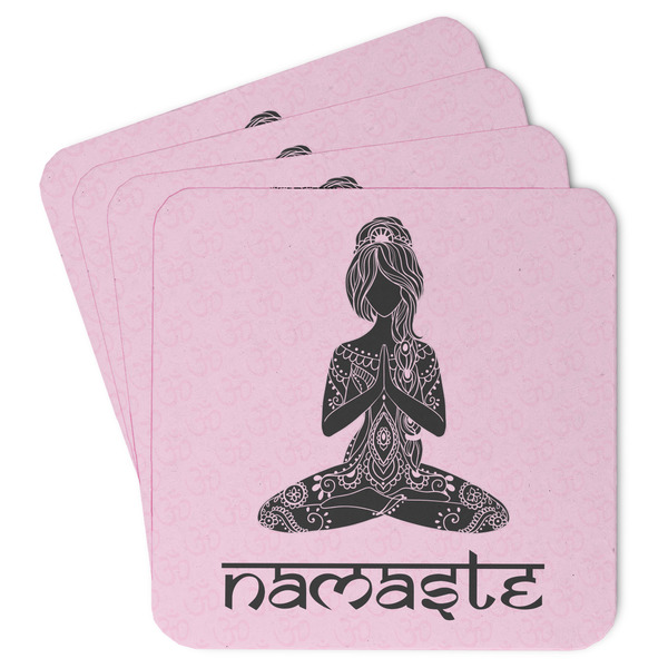 Custom Lotus Pose Paper Coasters