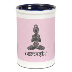 Lotus Pose Ceramic Pencil Holders - Blue