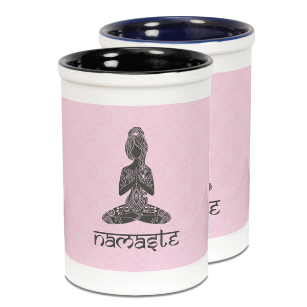 Custom Lotus Pose Ceramic Pencil Holder - Large