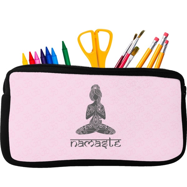 Custom Lotus Pose Neoprene Pencil Case - Small