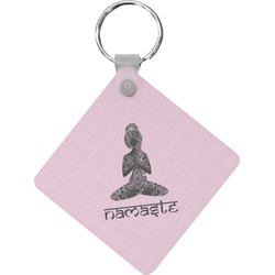 Lotus Pose Diamond Plastic Keychain