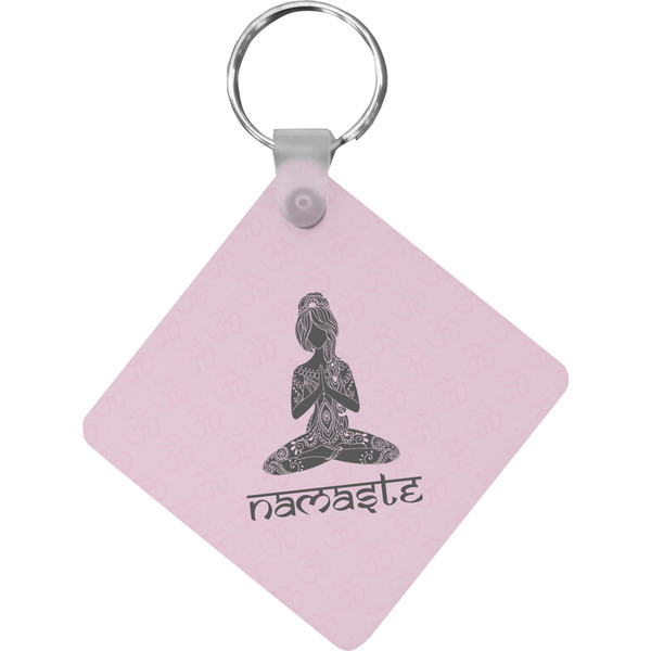 Custom Lotus Pose Diamond Plastic Keychain