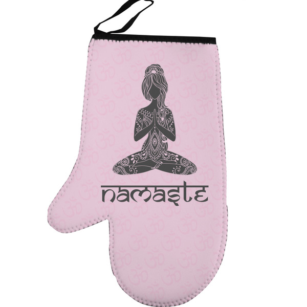 Lotus Pose Personalized Oven Mitt - Left