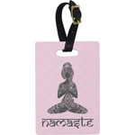 Lotus Pose Plastic Luggage Tag - Rectangular