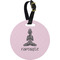 Lotus Pose Plastic Luggage Tag - Round