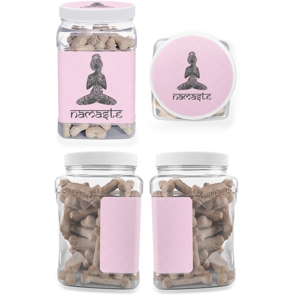 Lotus Pose Pet Treat Jar - Multiple Angles