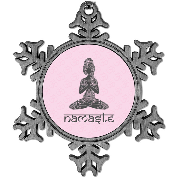 Custom Lotus Pose Vintage Snowflake Ornament