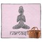 Lotus Pose Picnic Blanket - Flat - With Basket