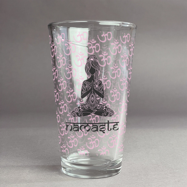 Custom Lotus Pose Pint Glass - Full Print