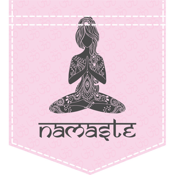 Custom Lotus Pose Iron On Faux Pocket (Personalized)