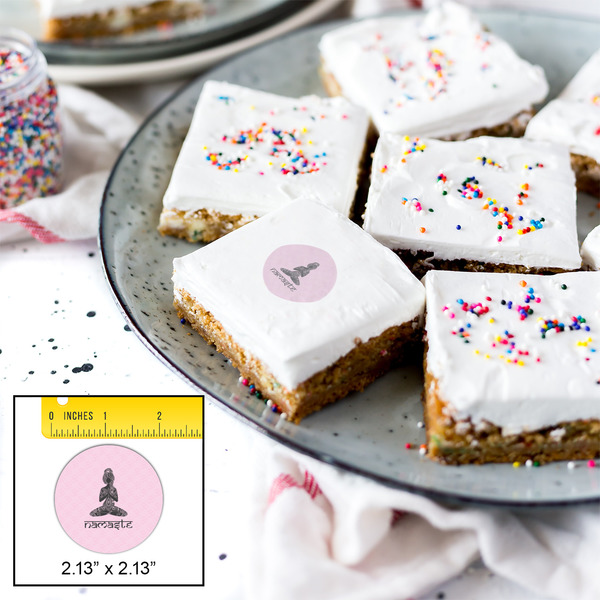 Lotus Pose Printed Icing Circle - Small - In Context