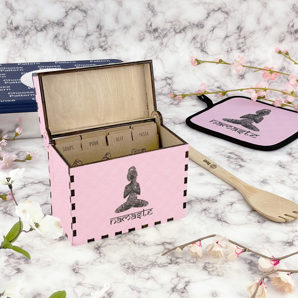 Lotus Pose Recipe Box - Full Color - In Context
