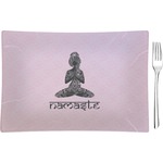 Lotus Pose Rectangular Glass Appetizer / Dessert Plate - Single or Set (Personalized)