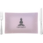 Lotus Pose Rectangular Glass Lunch / Dinner Plate - Single or Set (Personalized)