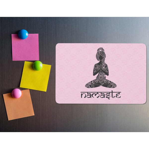 Lotus Pose Rectangular Fridge Magnet - LIFESTYLE