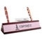 Lotus Pose Red Mahogany Nameplates with Business Card Holder - Angle