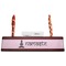 Lotus Pose Red Mahogany Nameplates with Business Card Holder - Straight