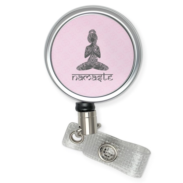 Custom Lotus Pose Retractable Badge Reel (Personalized)