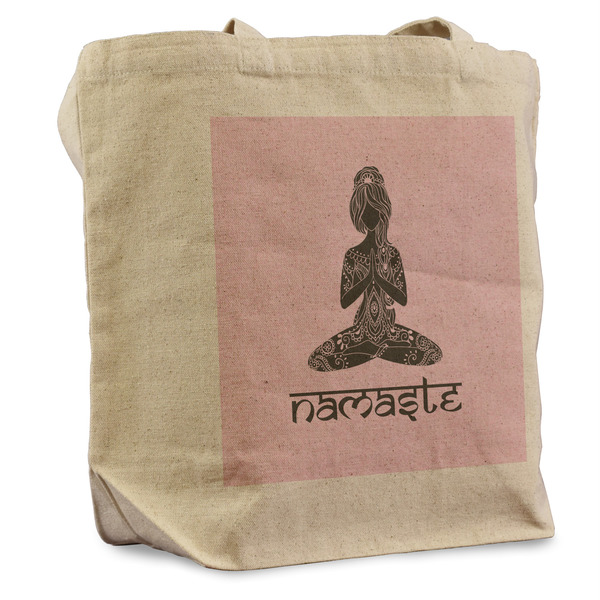 Custom Lotus Pose Reusable Cotton Grocery Bag