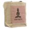 Lotus Pose Reusable Cotton Grocery Bag - Front View
