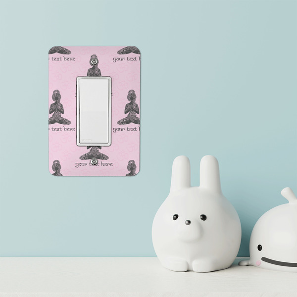 Lotus Pose Rocker Light Switch Covers - Single - IN CONTEXT