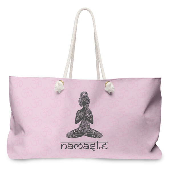 Custom Lotus Pose Large Tote Bag with Rope Handles