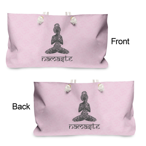 Lotus Pose Large Rope Tote - From & Back View