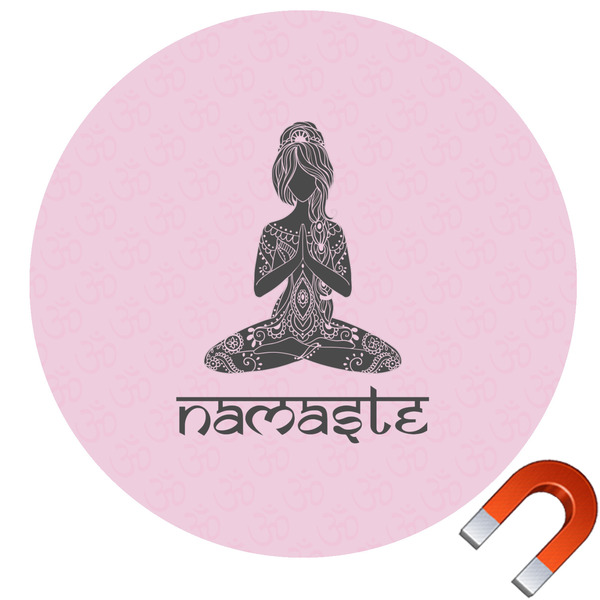 Custom Lotus Pose Round Car Magnet - 10" (Personalized)