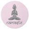 Lotus Pose Round Rubber Backed Coaster (Personalized)