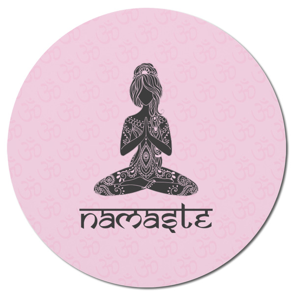 Lotus Pose Round Fridge Magnet - FRONT