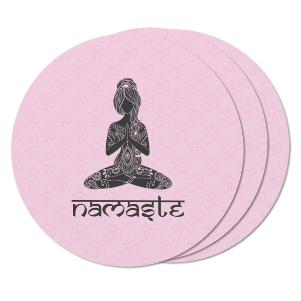 Lotus Pose Round Fridge Magnet - THREE