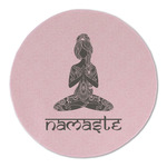 Lotus Pose Round Linen Placemat - Single Sided