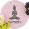 Lotus Pose Round Linen Placemats - Front (w flowers)
