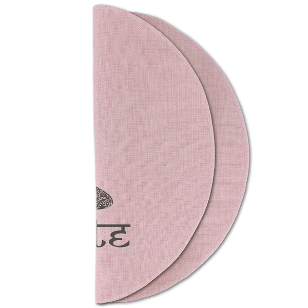 Lotus Pose Round Linen Placemats - HALF FOLDED (double sided)