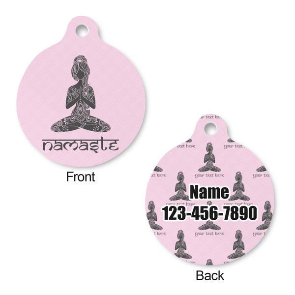 Lotus Pose Round Pet ID Tag - Large - Approval