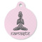 Lotus Pose Round Pet ID Tag
