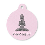 Lotus Pose Round Pet ID Tag - Small