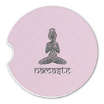 Lotus Pose Sandstone Car Coaster - Single (Personalized)
