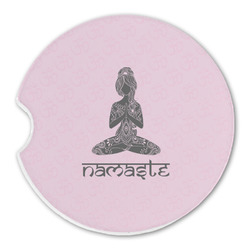 Lotus Pose Sandstone Car Coaster - Single (Personalized)
