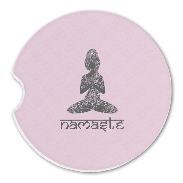 Lotus Pose Sandstone Car Coaster - Single