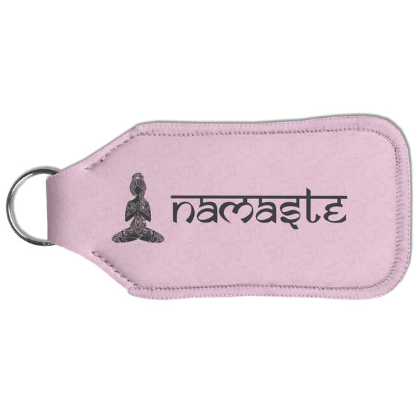 Lotus Pose Sanitizer Holder Keychain - Large (Back)