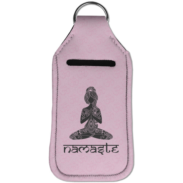 Lotus Pose Sanitizer Holder Keychain - Large (Front)