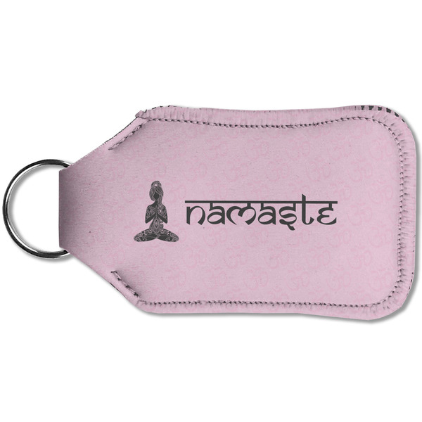 Lotus Pose Sanitizer Holder Keychain - Small (Back)