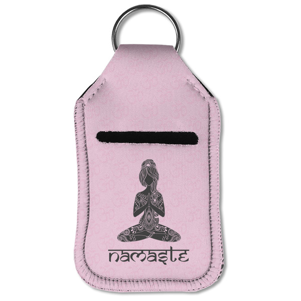 Lotus Pose Sanitizer Holder Keychain - Small (Front Flat)