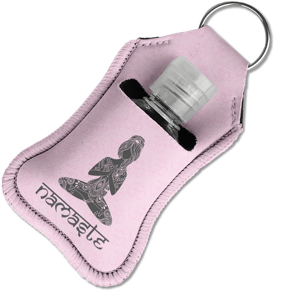 Lotus Pose Sanitizer Holder Keychain - Small in Case