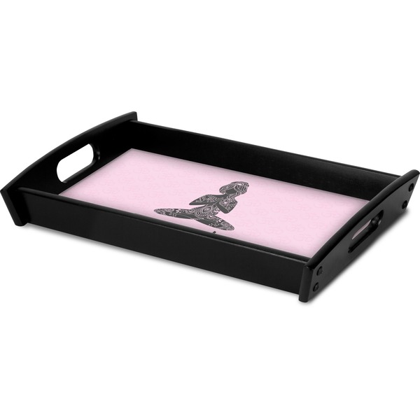 Lotus Pose Serving Tray Black - Corner